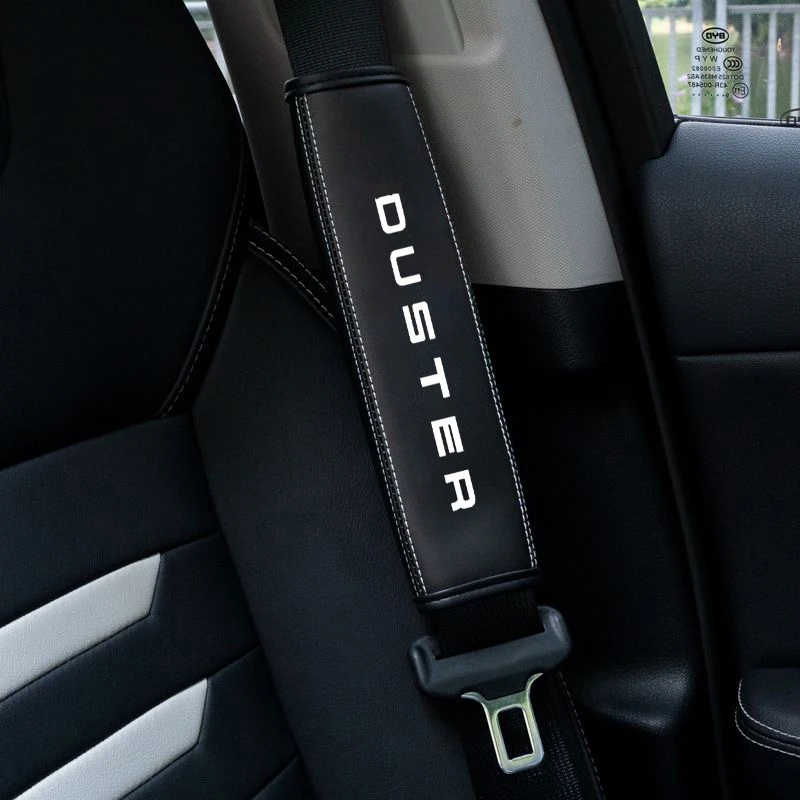 2Pcs Leather Car Safety Belt Shoulder Cover Pads for Dacia Duster Logan Spring Sandero Stepway Dokker Jogger Car Accessories