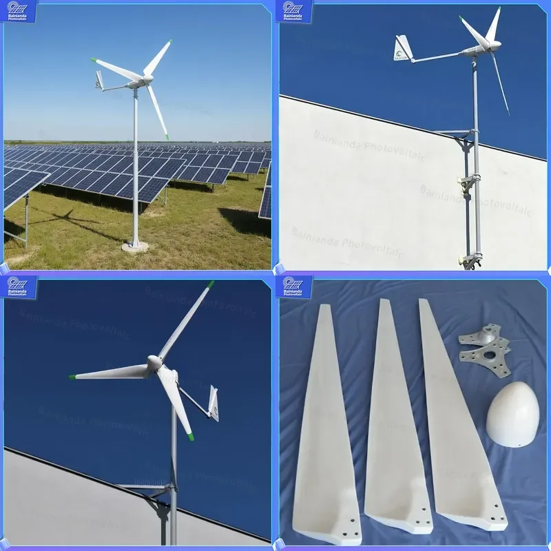 1.5KW Hybrid Wind Turbine Generator 3 Phase AC 24V 220V Home Solar Power System Kit with 3M Blades 6-15m Tower Off Grid