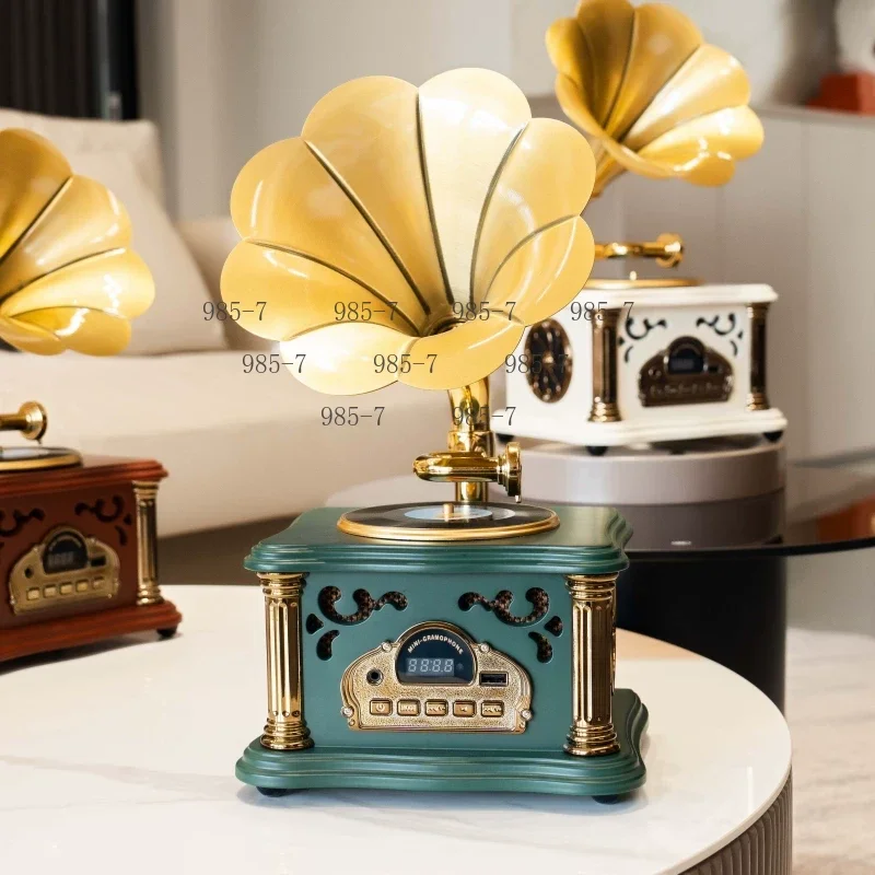 Retro Multifunctional Mini Phonograph Bluetooth Audio USB Dual Channel High Power Living Room Decoration