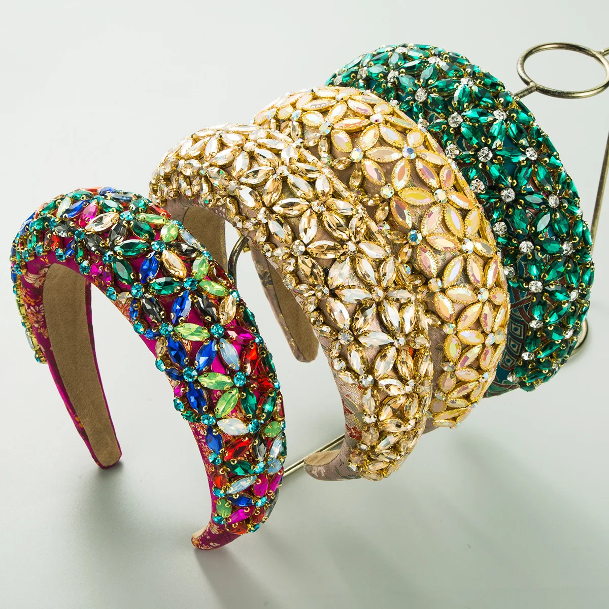 

New Vintage Baroque Headband Luxury Full Rhinestone Super Shiny Hairband Court Style High Skull Top Hair Accessories for Women