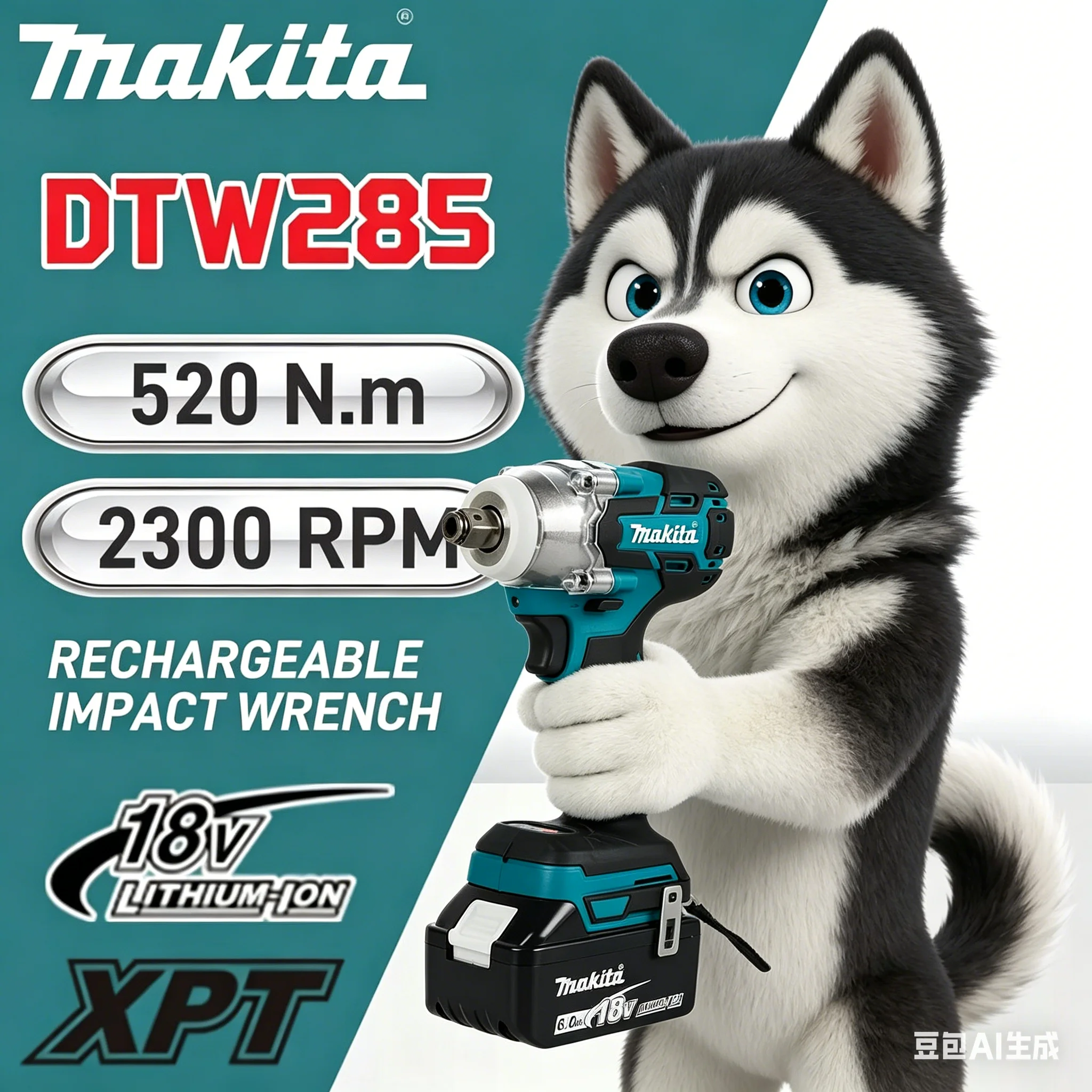 

Аккумуляторный ударный гайковерт Makita DTW285, 320 Нм, бесщеточный, электрический, совместимый с аккумуляторами Makita 18В