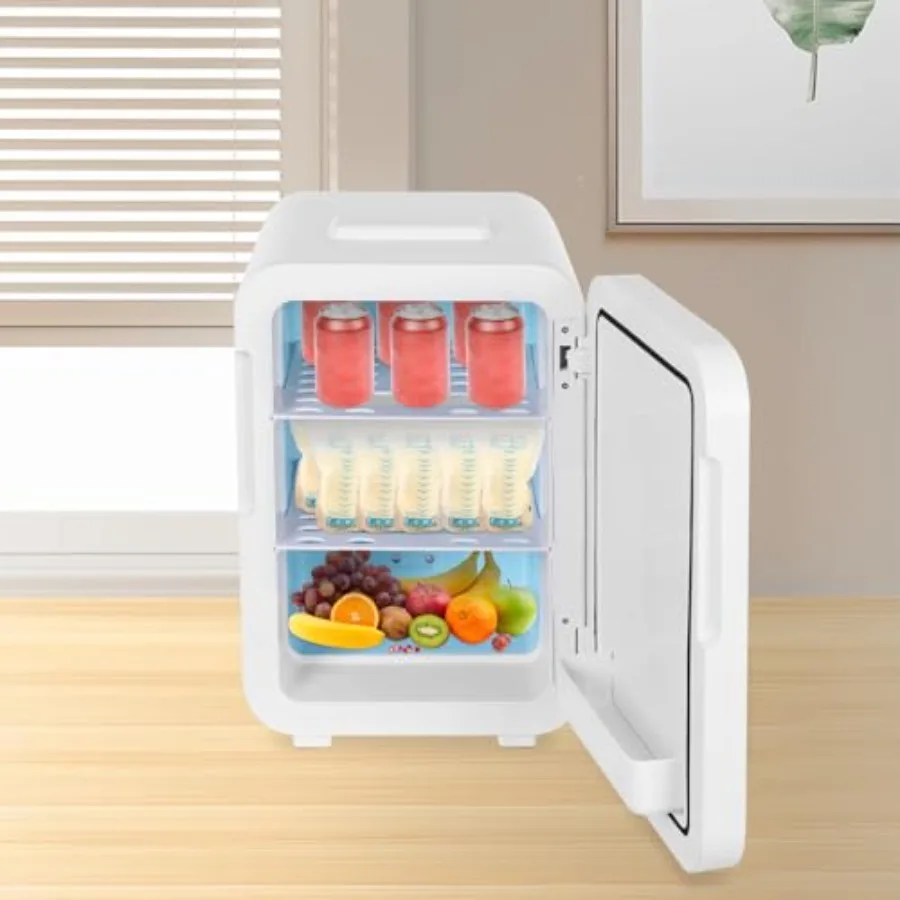 

20L Mini Fridge with Heating and Cooling Digital Display Lightweight and Portable for Car and Home White Energy Efficient and C