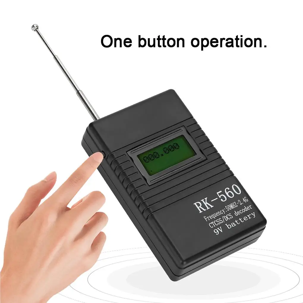 RK560 Frequency Counter Meter 50MHz-2.4GHz Portable Handheld Radio Tester with CTCSS/DCS Decoder Accurate Testing