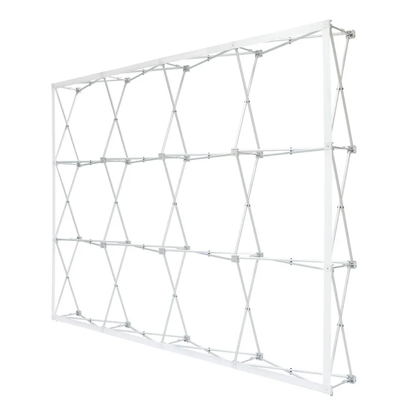 Customizable Aluminum Portable Straight Pop-up Display Stand Retractable Banner Backdrop for Trade Show Promotions Foldable