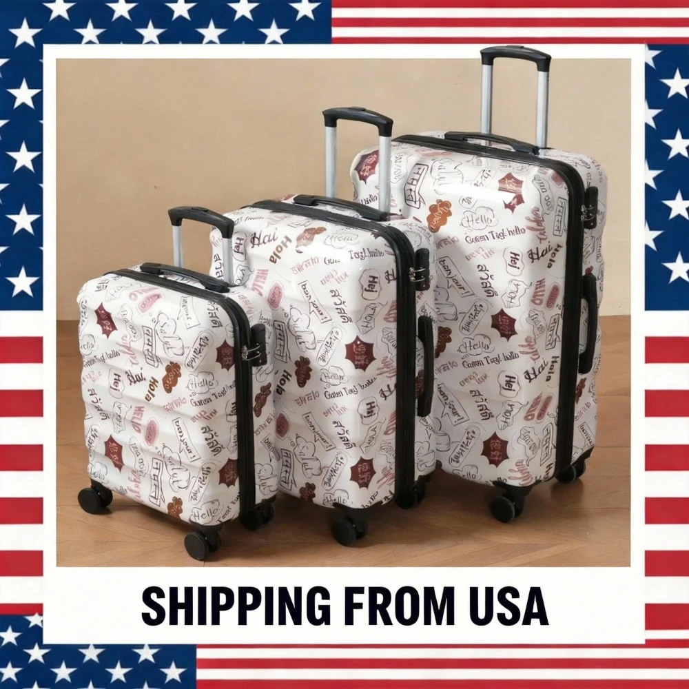 

Набор из 3 чемоданов с колесами-спиннерами, легкий, прочный, яркий, глянцевый, расширяемый дизайн для путешествий (20/24/28 дюймов)