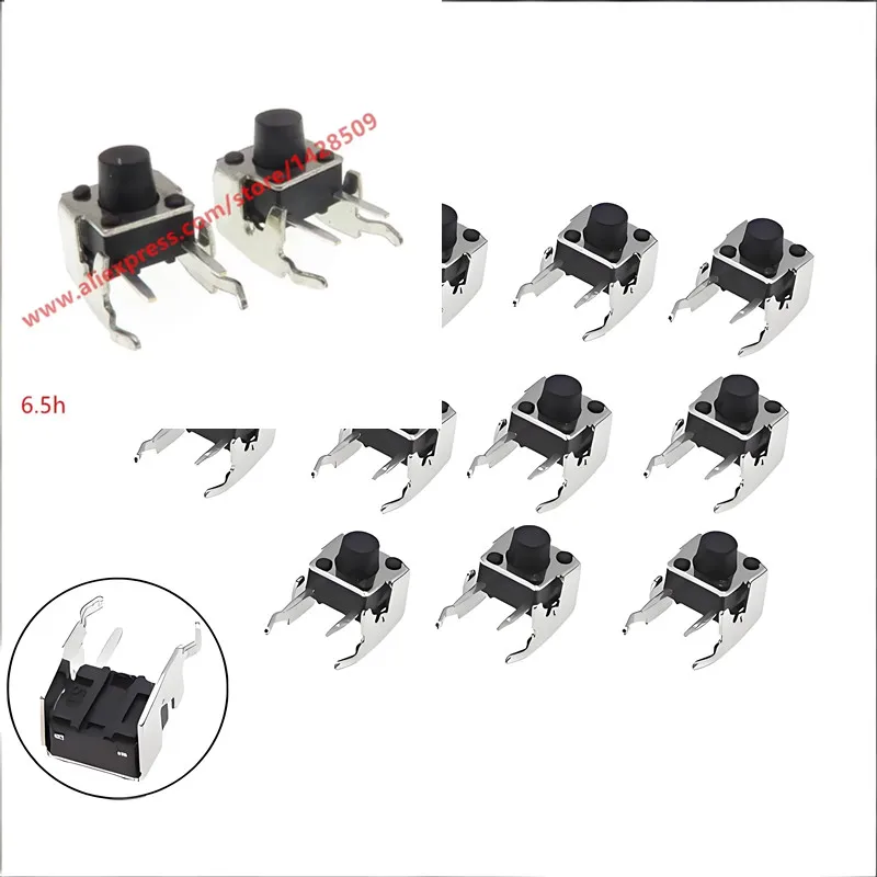 

Tact Switch 6*6*6.5mm Horizontal with Bracket Tactile Push Button Switches Micro Switch 400pcs/lot