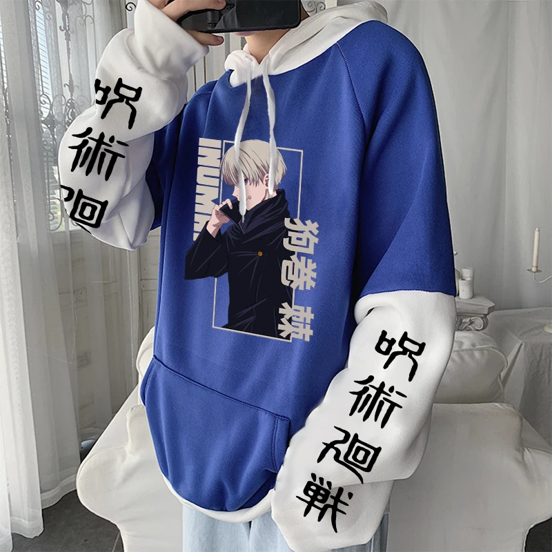 Japanese Anime Jujutsu Kaisen Hoodies Men Toge Inumaki Printed Casual Plus Size Women Long Sleeves Fleece Autumn Winter Hoodies