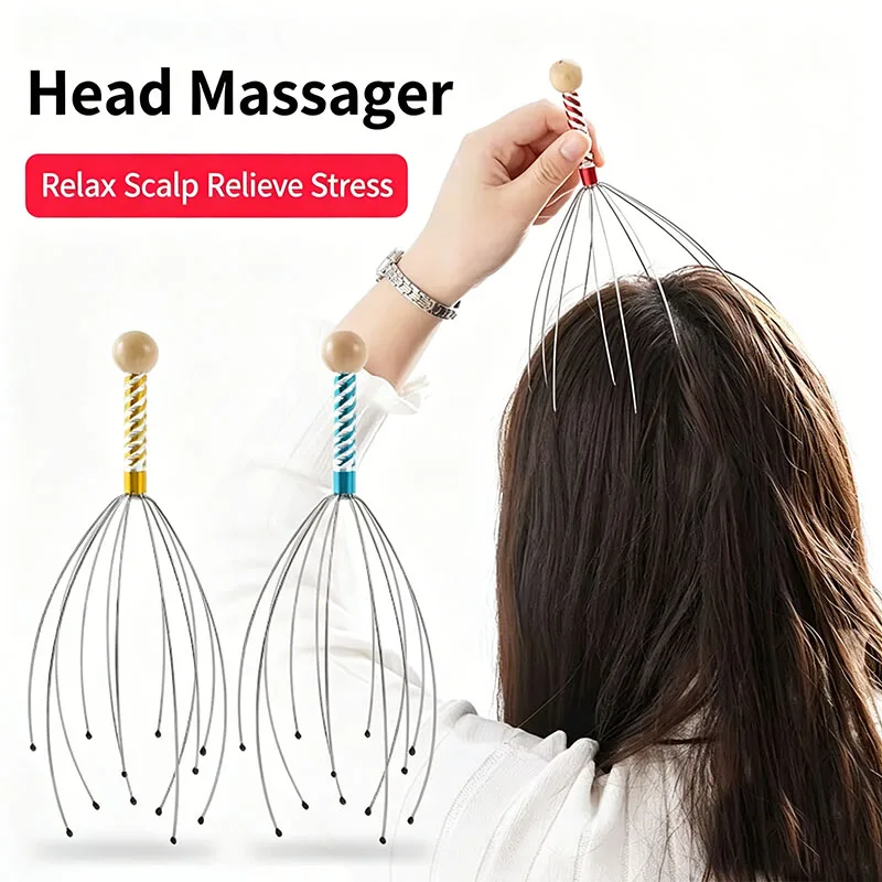 1pcs Octopus Head Massager Scratching Scalp Relaxation Relief Body Massager Scratcher Relieves Tension Health Care Tools Random