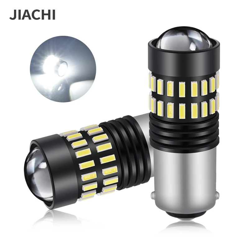 

JIACHI Wholesale 100PCS BAU15S 1156 P21W BA15S Auto Led Bulb Lights 4014Chip 48SMD Car Brake Turn Signal Lamp White 12-24V 480LM