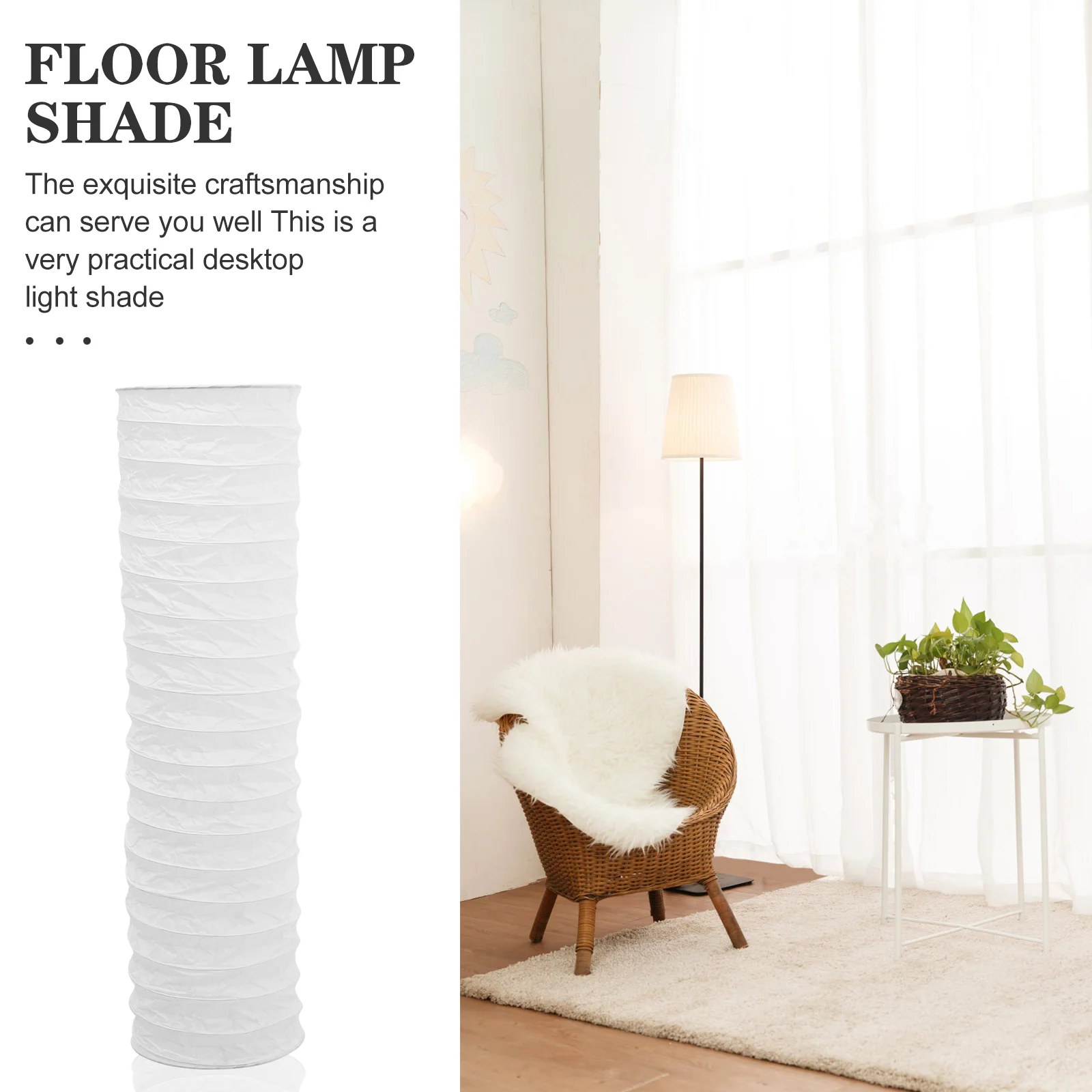 Paper Extra Long Lamp Shade Cylinder Floor Lampshades Black Household Cute Living Room Dining Table Decor