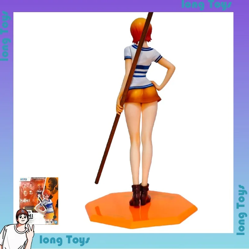 

In Stock Genuine Bandai One Piece Model Kit SHF Nami Romance Dawn Anime Action Figure Collection Finished Model Boy Toys Gifts