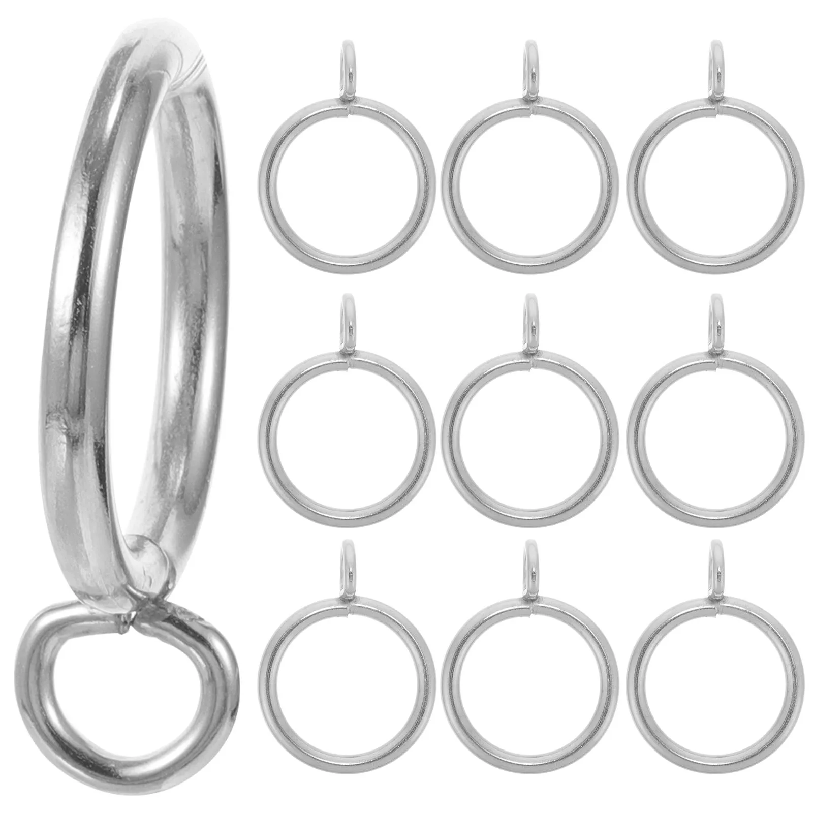 

10pcs Silver 2.5cm Curtain Rings Durable Thickened Easy Installation Versatile Curtains Drapes Shower Rod Hardware