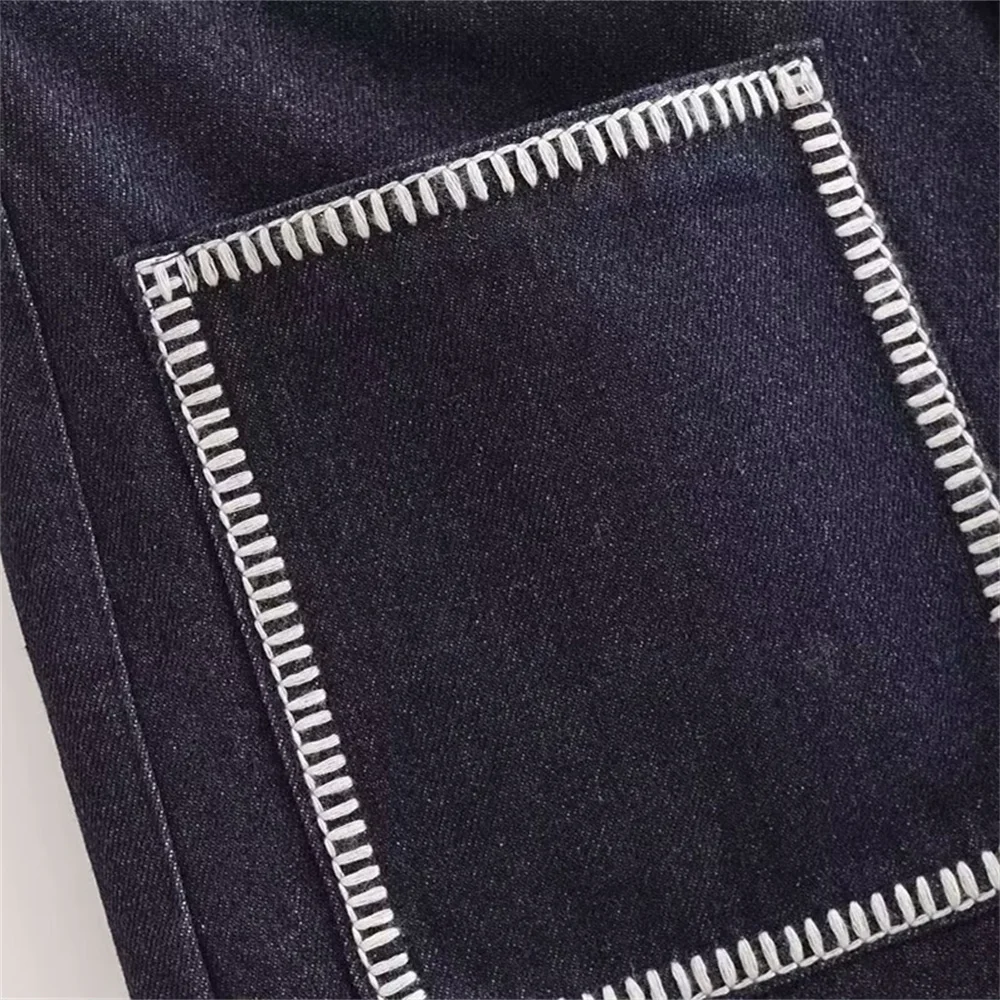 Summer New Product Women's Fashion and Leisure Versatile High Waist Handmade Hook Edge Denim Shorts