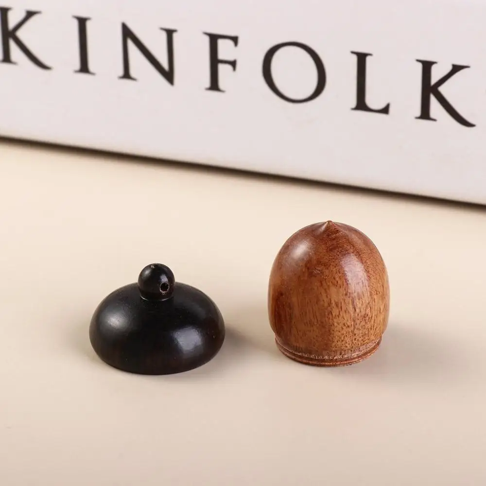 Portable Acorn Shape Outdoor Sandalwood Wooden Pill Box Capsules Organizer Travel Pill Case Granule Storage Box