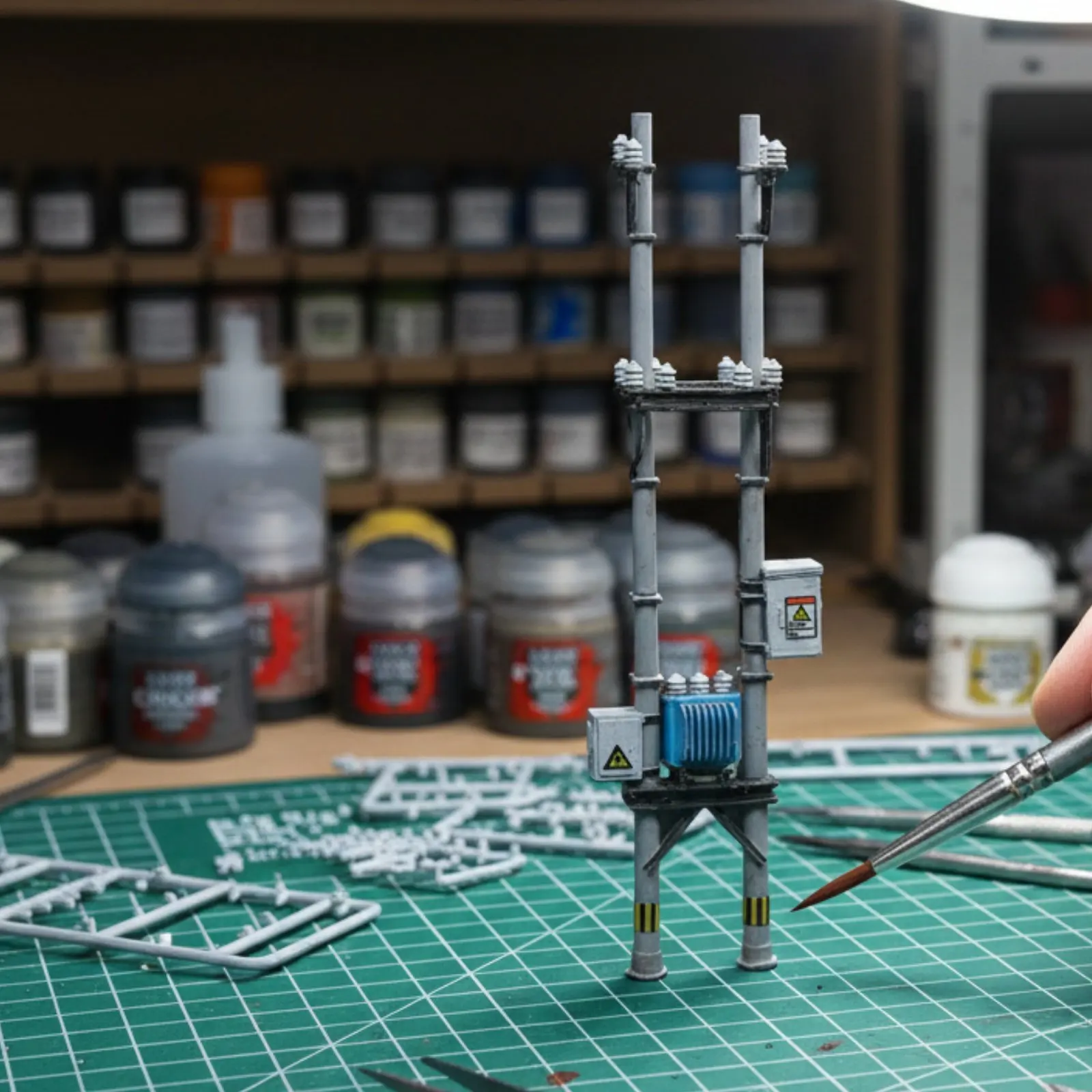 1:64 Utility Pole Model Scene Accessory Resin Utility Pole Realistic Details Fine Workmanship for Miniature Scene Builders view 6