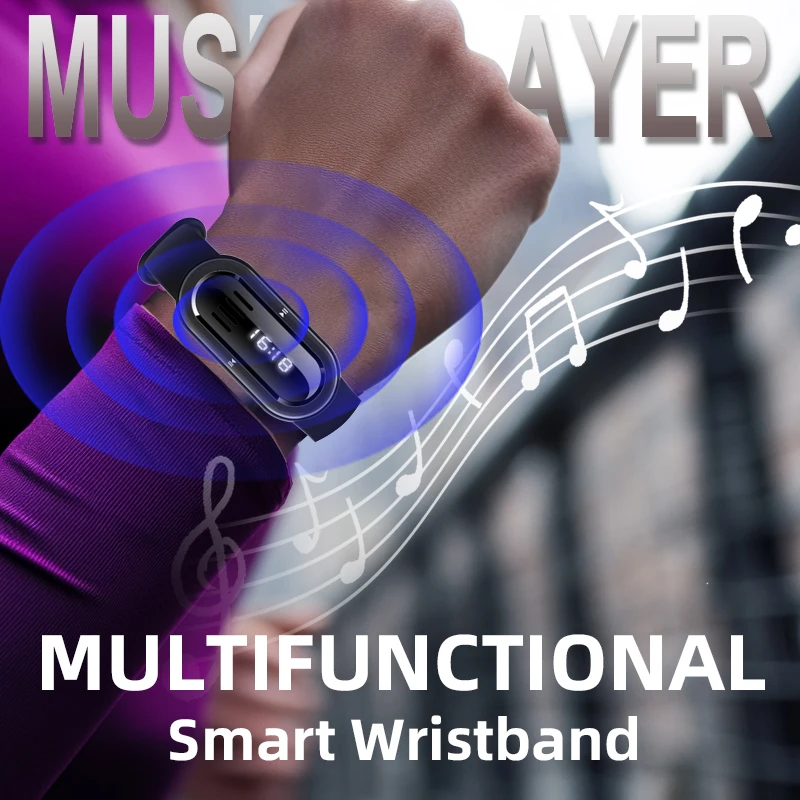 2025 Wrist Wireless Bluetooth Speaker Smart Watch Mini Speaker Outdoor Sports Belt Display Hands-free Communication New view 2