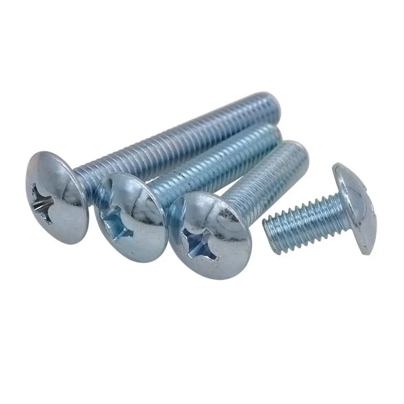 1Best 20pcs M4 carbon steel screw cross slot large flat head machine high quality bolt High brightness screws bolts 30mm-40mm le