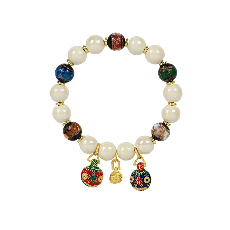 

Incense Ash Porcelain Glaze Beaded Bracelets Couple Style Versatile Prayer Beads Jewelry Gifts