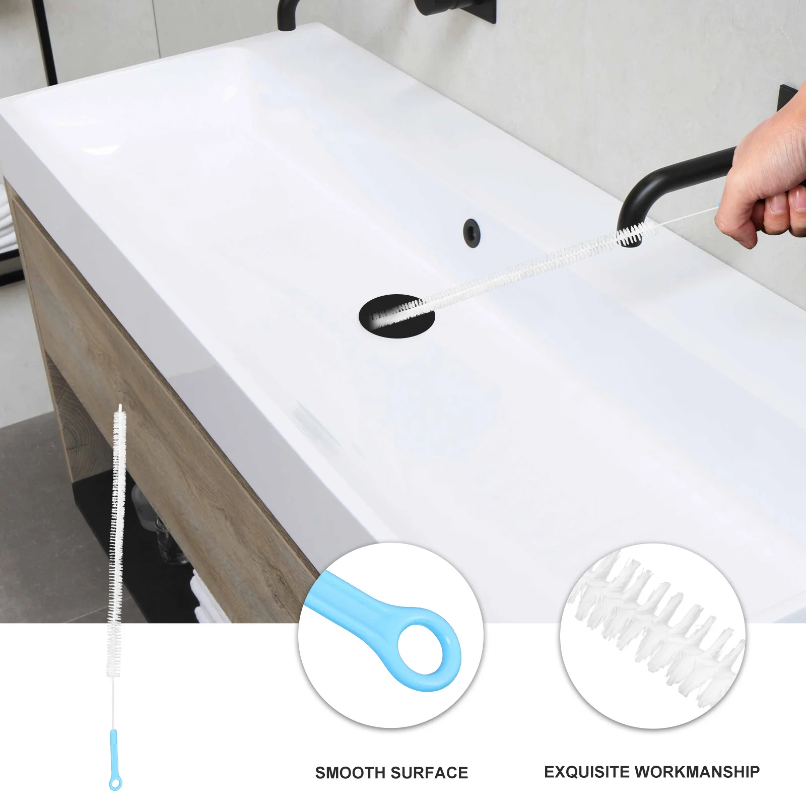 

5pcs Drain Cleaning Brush Long Handle Pipe Unclogger Tool For Sink Sewer Dredge Bathroom Kitchen Bathtub Clog Remover Plastic