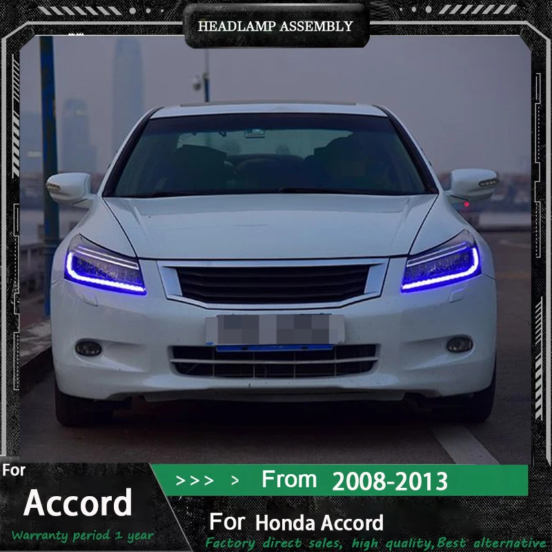 

Car For Honda Accord 8th Headlight 2008-2013 Upgrade Modified to New DRL Dynamic Turn Signal LED Headlight Auto Accessories