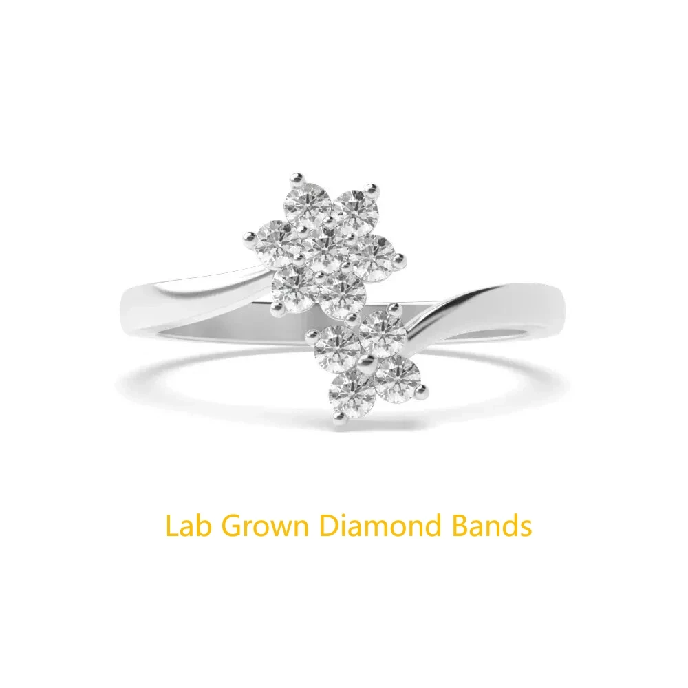 

0.28ctw Round Cut DEF VS-VVS Lab Grown Diamond Women Engagement Ring 950 Platinum Flower Shape Band For Lady Anniversary Gift