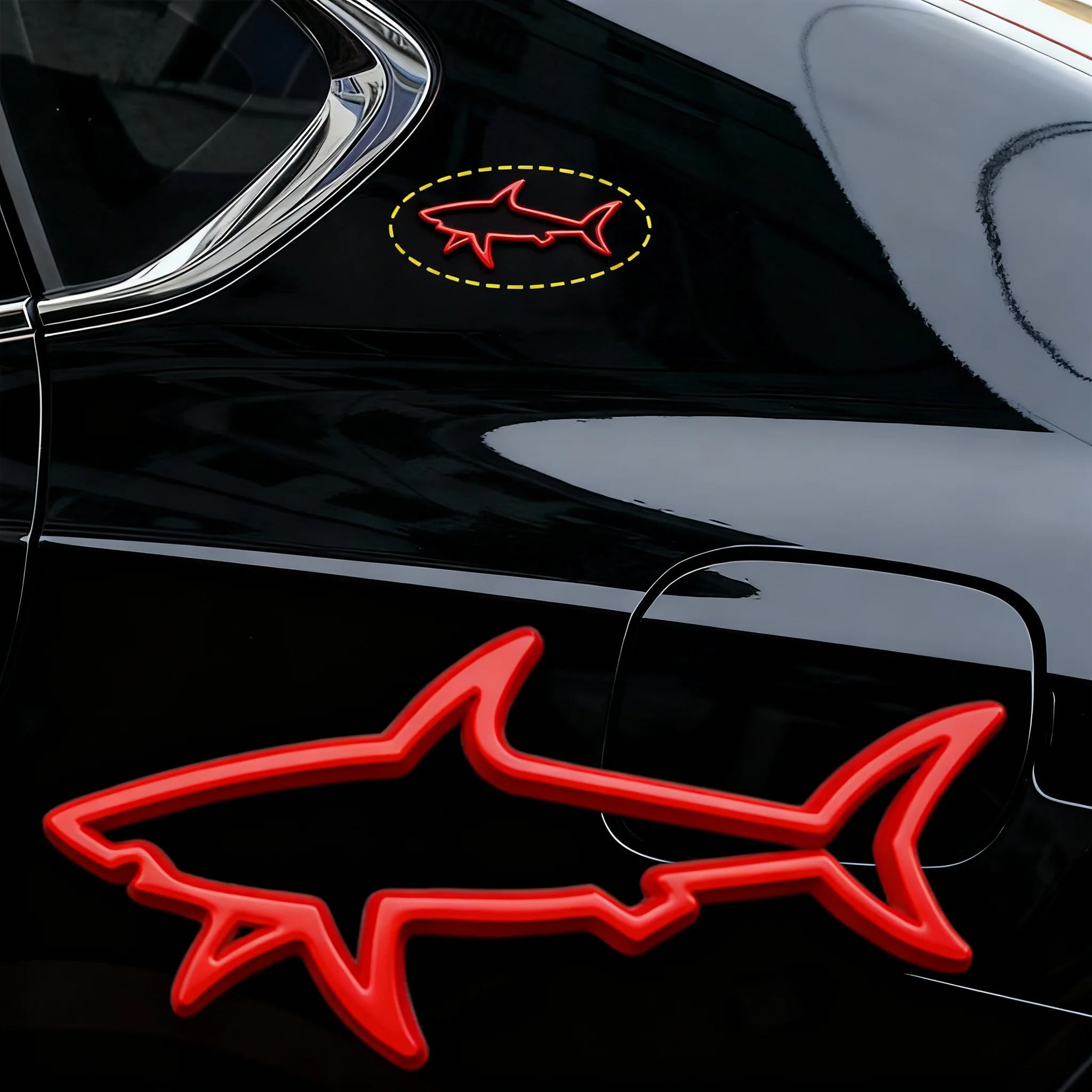 

3D Metal Car Styling Sticker Hollow Fish Shark Emblem Badge Decals Automobiles Motorcycle Computer Fuel Cap Accessories Decals