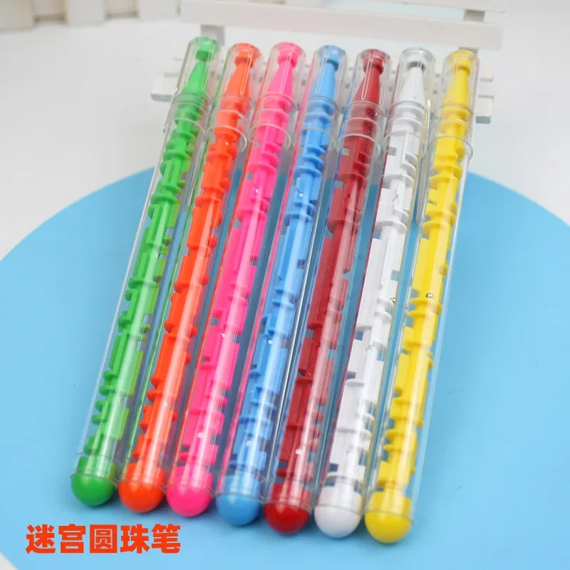 24Pcs Wholesale creative student maze ballpoint pen, new fancy fun puzzle file pen, learning office supplies