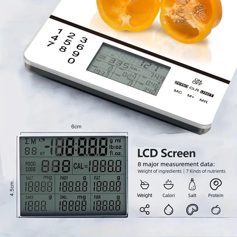 

Calorie food scale precision electronic digital kitchen nutrition scale