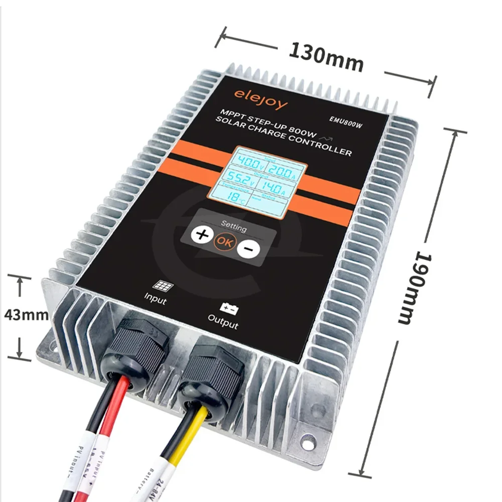 Smart MPPT Solar Charge Controller, Peak Power Tracking, Step Up & Step Down Voltage, Auto Power Tracking, 600W Power