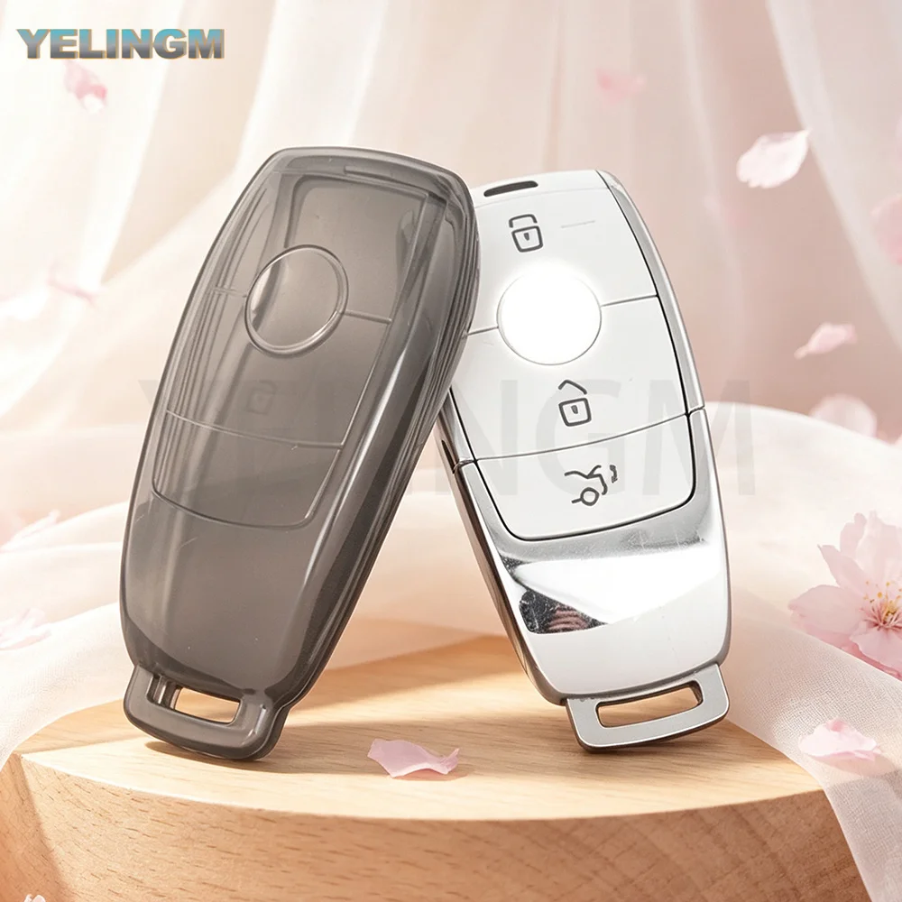 Transparent TPU For Mercedes Benz A C E S G Class GLC CLE CLA W177 W205 W213 W222 X167 AMG Car Key Cover Case Shell Fob Bag