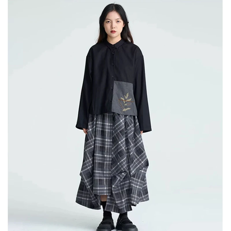 Vintage Plaid jupe Midi femmes Harajuku gothique asymétrique jupes plissées coréen Grunge taille haute Design décontracté une ligne Faldas