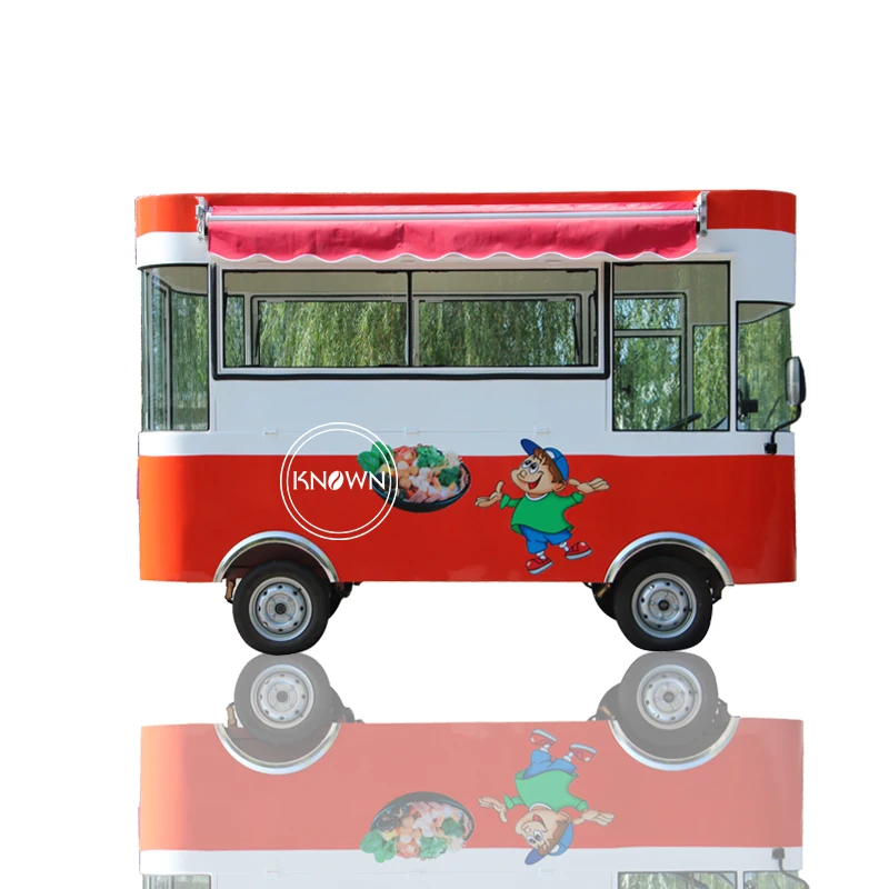 Mobiler elektrischer Fritteusen-Hot-Dreirad-Lebensmittelwagen mit vier Rädern für den europäischen Markt