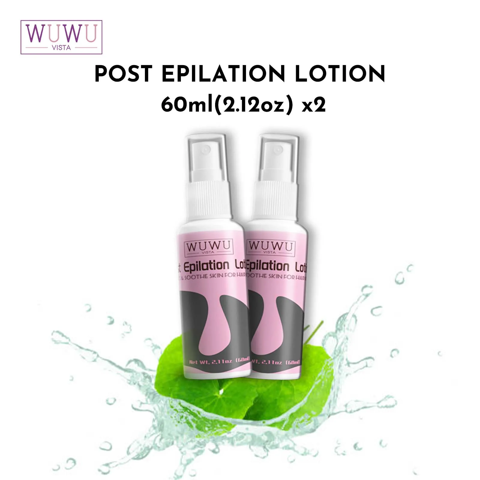 

Post Epilation Lotion WUWUVISTA After Shave/Post Wax Treatment 2X60ml/2.12oz Skin Moisturizer For Sensitive Skin