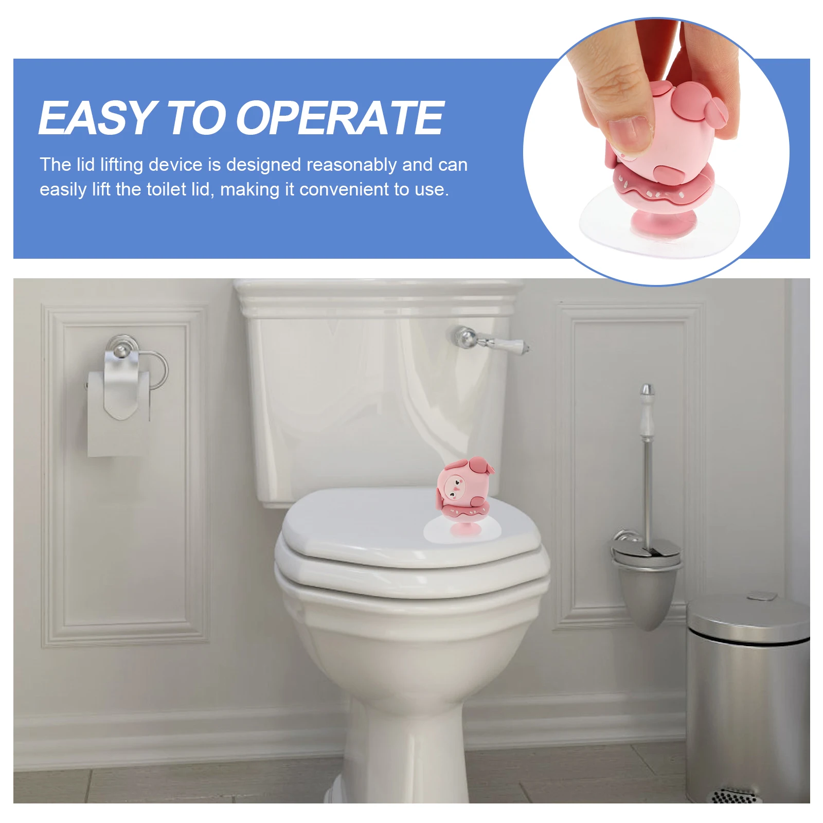 

3pcs Toilet Cover Lifter No Punching Self Adhesive For Home Bathroom Hotel Lavatory Seat Lift Handle Touch Free Wall Hook