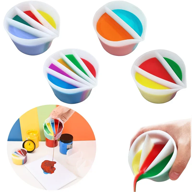 

Silicone Separator Cups, Reusable Paint Pouring Separator Cups Resin Mixing Cups, DIY Paint Acrylic Resin Pouring Separator Cups