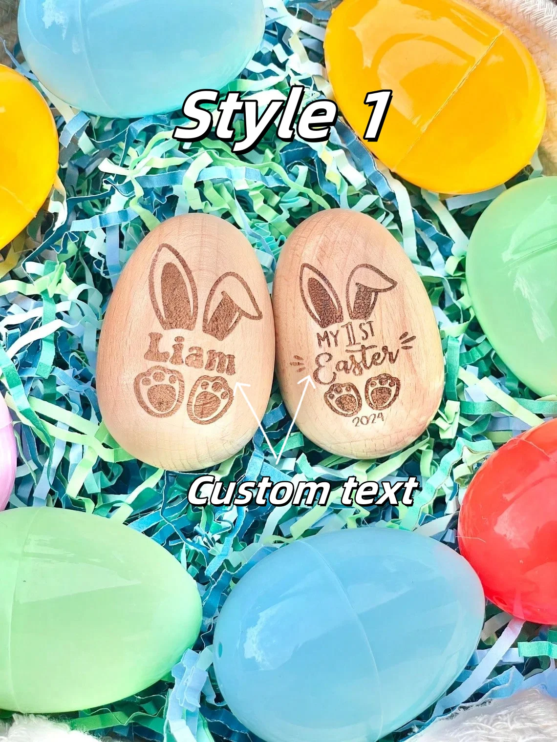 

Personalized engraved Easter eggs, custom Easter egg gifts, Easter baskets, Easter custom decorations with names and dates