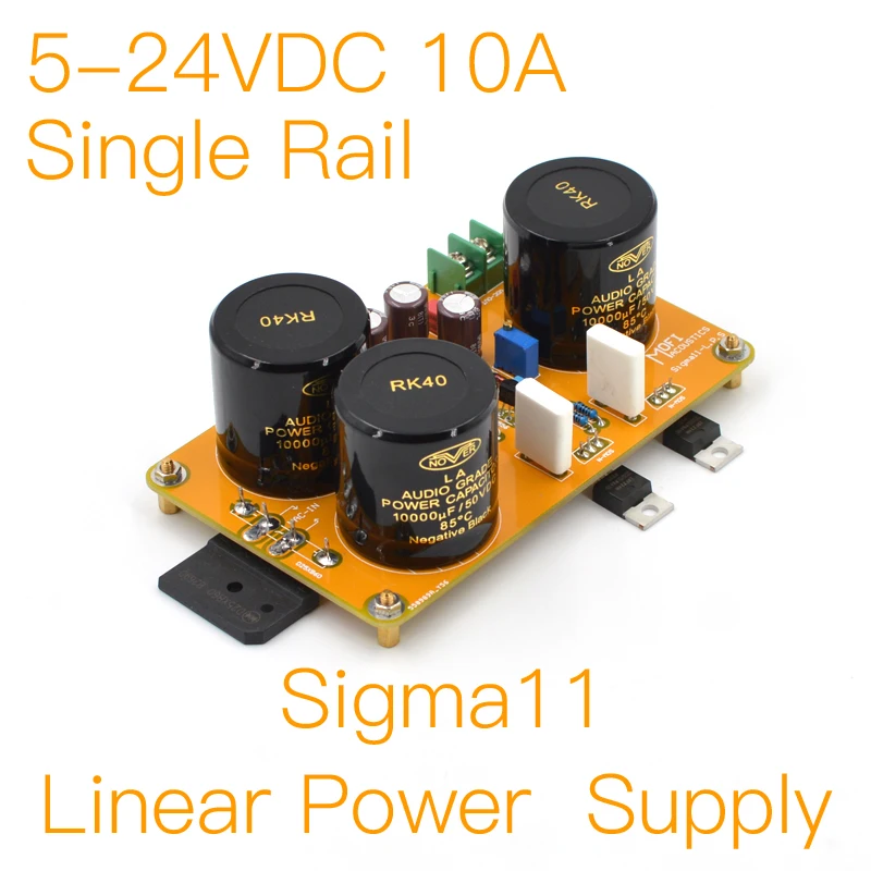 MOFI-Sigma11 Fully Discrete Linear  Power Supply (Single Rail 5-24VDC-10A) DIY KIT & Finished board