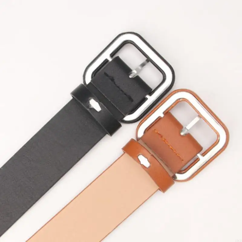 Simple Design Waist Belt For Women Girl Eye Catching Square Buckles And Candy Color Waist Band for Daily Pants Outfit 