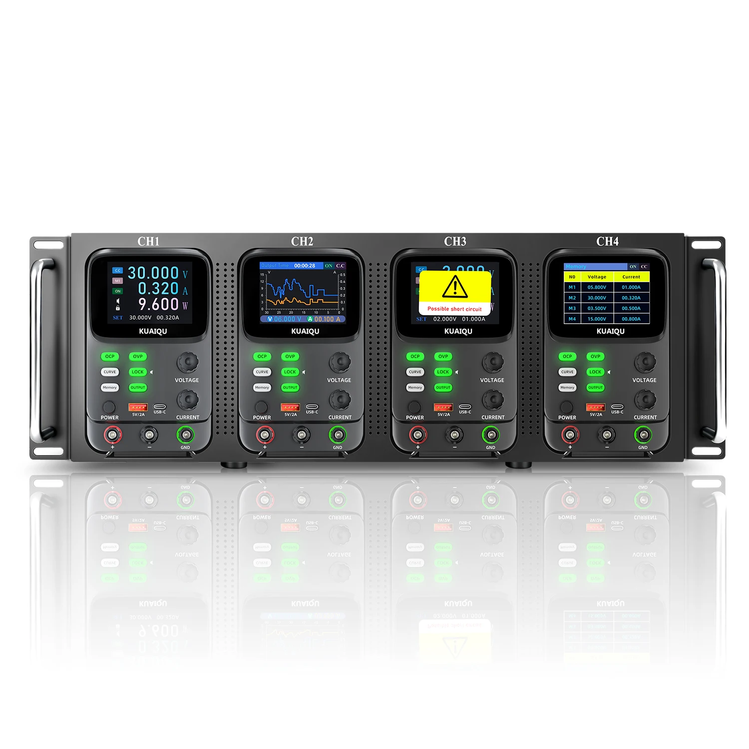 

Factory KUAIQU 5A 10A 30V 60V 120V 4 Channels Standby Current Power Consumption Test Simulated Battery Voltage Waveform Output