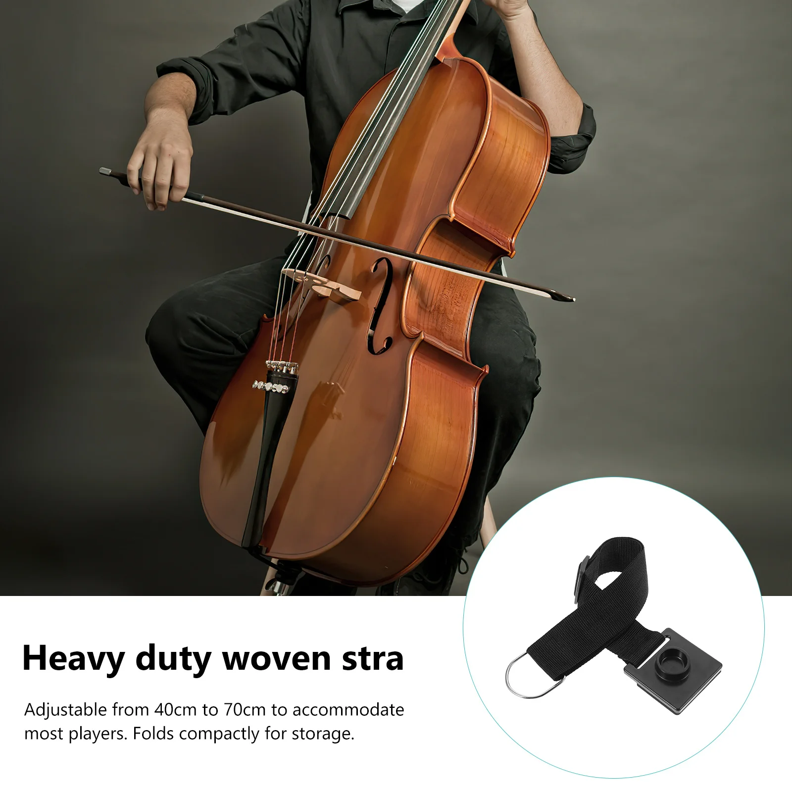 المضادة للانزلاق حصيرة للتشيلو 40-70 سنتيمتر قابل للتعديل عدم الانزلاق حماية الأرضية التشيلو حزام وقف حامل مزدوج باس ملحق #2