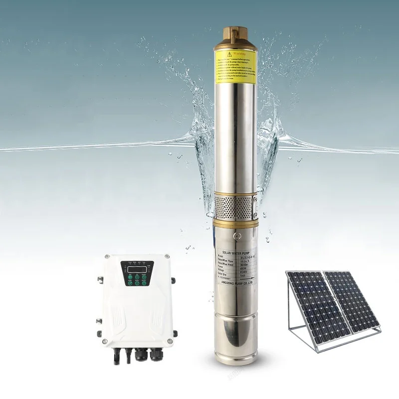 3 Inch Mppt Controller Solar Submersible Deep Well Water Pump 1hp 0.75kw Complete Kit Without Solar Panels