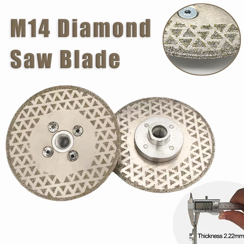 1pc M14 Vacuum Brazed Diamond Cutting Wheel Saw Blade Double Sides Disc For Marble Concrete Ceramic Tile Cutting