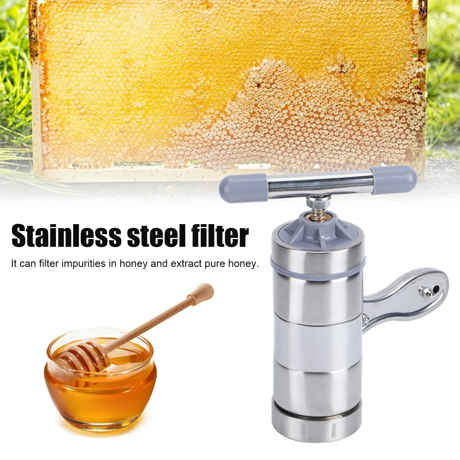 Honey Squeezer Handheld Honey Presser  Portable Honey Extractor Stainless Steel Manual Honey Presser Machine Beekeeping Tool