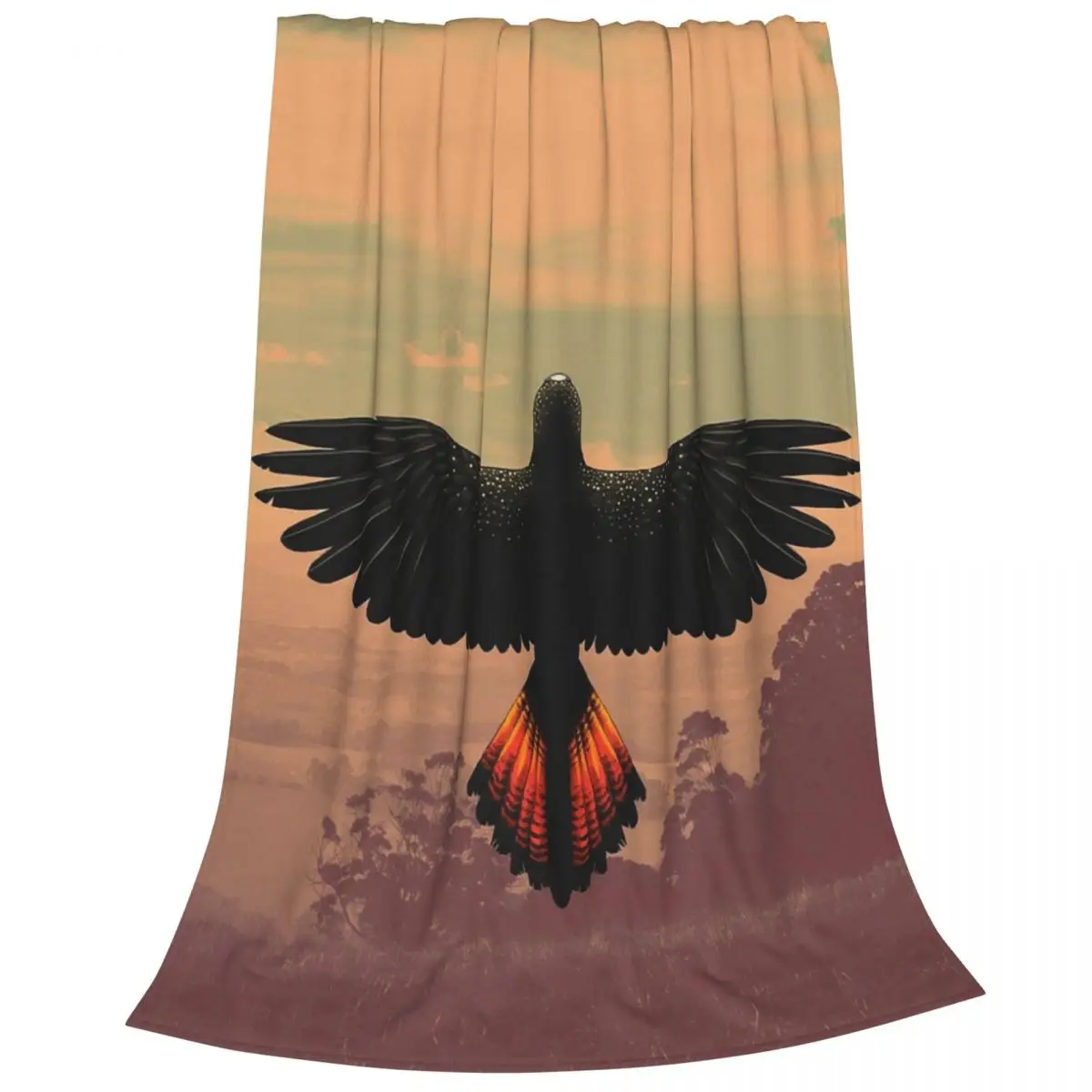 Red-Tailed Black Cockatoo - Australian Bird Blanket Flannel Lightweight Sofa Throw Blankets For Home Office Throws Bedspread