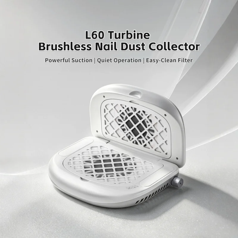 2026 New Original Foldable Nail Dust Collector, Dual Turbo Silent Nail Vacuum Cleaner, Professional for Nail Salon Manicure