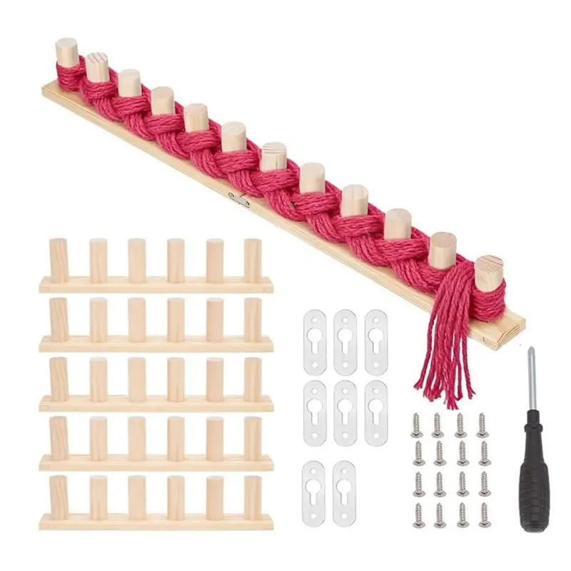 ABLN-Wooden For Jumbo Yarn Hand Weave Loom Kits- 65" Chunky Knitting Blanket Looms, Beginner Craft Gift