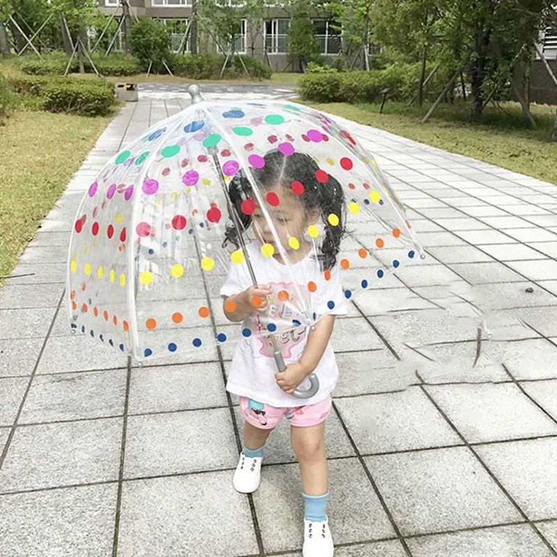 3X Kid's Clear Bubble Umbrella Men's And Women's Children's Umbrellas Transparent Long Handle Fashion Umbrella