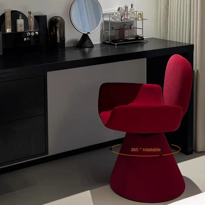 

Solid wood frame living room modern fabric rotating dresser chair makeup stool