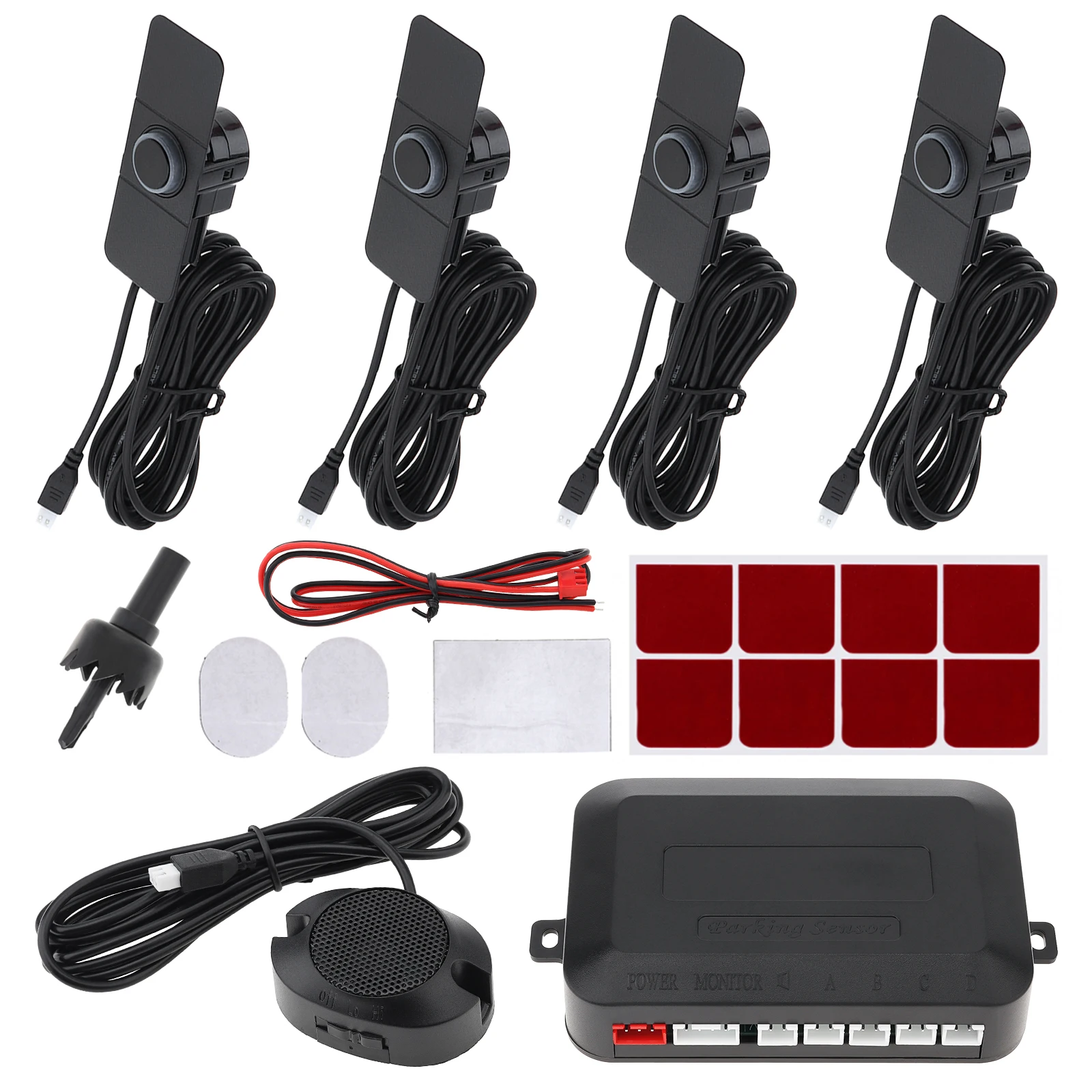 4 Parking Sensors 16.5mm Car Video Parking Sensor 12V Auto Reverse Backup Radar Assistance Original Flat Sensors with Wings