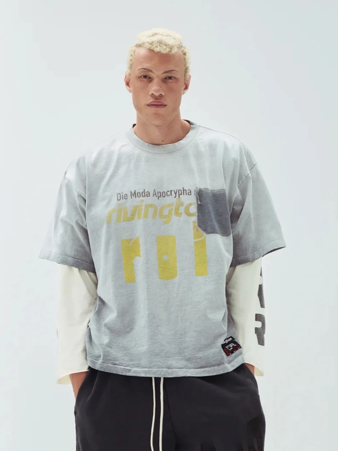 Vintage Washed American Style T-Shirt Short Sleeve Unisex Fashion RRR123 Brand Loose Fit Cotton round Neck Letter Pattern